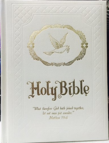 Holy Bible, King James Version, Wedding Bible, Gift Edition, Marriage Presentation Page, White Imitation Leather