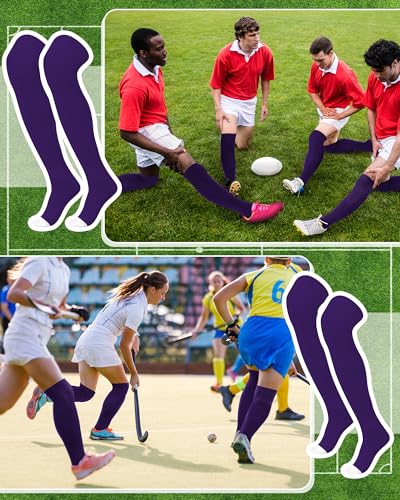 Image of Panitay 2 Pairs Over The Knee Baseball Socks High Football Softball Socks Sport Extra Long for Boys Girls Youth Women Men