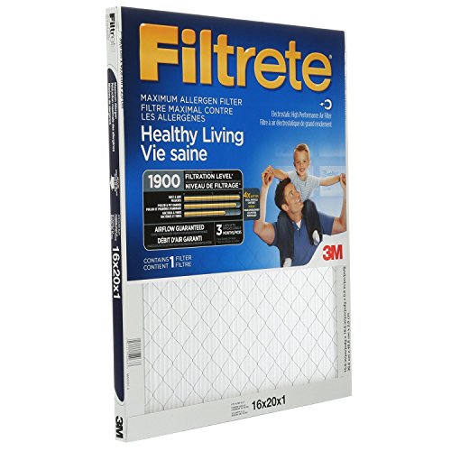 Filtrete Healthy Living Ultimate Allergen Reduction Filter, MPR 1900, 16 x 20 x 1-Inches, 3-Pack