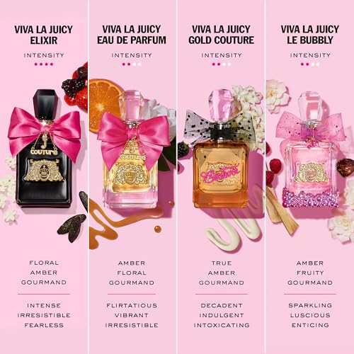 Image of Juicy Couture Viva La Juicy Elixir Eau de Parfum for Women, 1.7 fl oz | Intense floral amber women's eau de parfum. Perfume with notes of wild berries coulis, jasmine & tonka bean. Long-lasting.