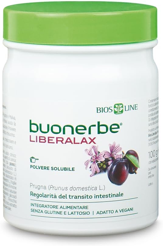BIOS LINE Buonerbe Liberalax Polvere, Integratore per Intestino Pigro Ideale per Favorire la Naturale Regolarità Intestinale, 100g
