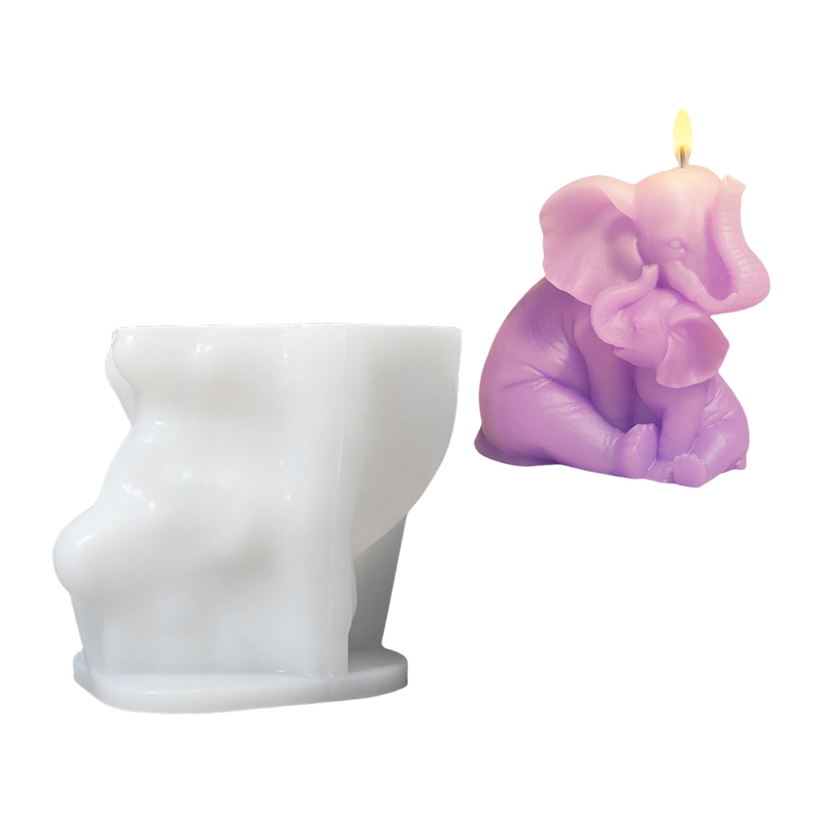 LIUZIKUN Elephant Mother And Statue Silicone Candle For Handmade Candle Soap Baking Epoxy Resin Silicone