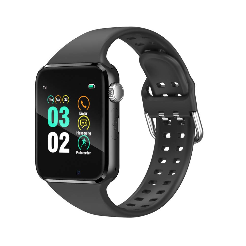 321OU Smart Watch Compatible iOS Android iPhone Samsung for Men Kids Women, Make/Answer Calls Support Bluetooth Touchscreen Sport Watch Fitness Tracker with Pedometer Camera (Black)
