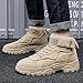 Men's Fashion Work Boots Soft Sole Tactical Military Boots Non Slip Combat Boots Mid Top Ankle Shoes for Men Khaki Size 8