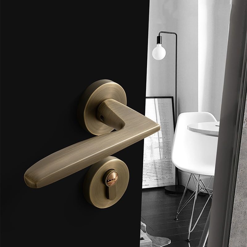 Serrure de porte de chambre silencieuse et poignée fendue d'intérieur