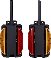 Vista 6 de NEW SUN Kit de Luces LED para Guardabarros, Precableado de Doble Cara con Pedestal, Ámbar y Rojo Súper Brillantes, RH y LH, Funciona como Luces