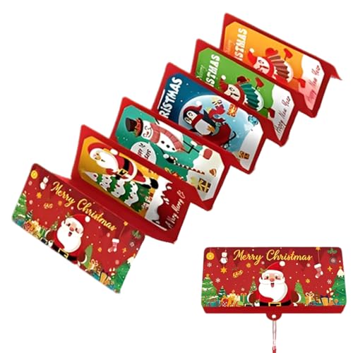 EIROVYA Tarjetero o monedero navideño con 10 compartimentos, ideal para guardar dinero o tarjetas de regalo, perfecto como regalo de Navidad. Incluye sobres para tarjetas de regalo y efectivo.