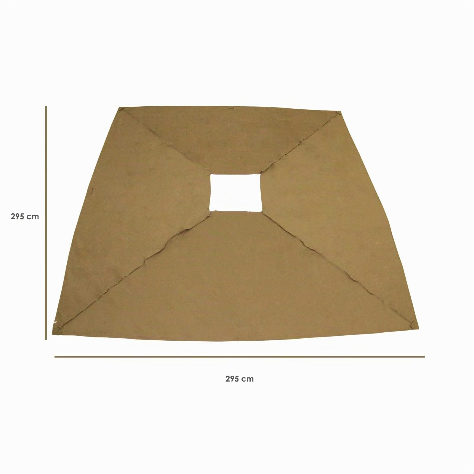 Telo di Ricambio Beige scuro per Gazebo, Poliestere 180 Gr/Mq, con AirVent (Eden 3x3 Beige)