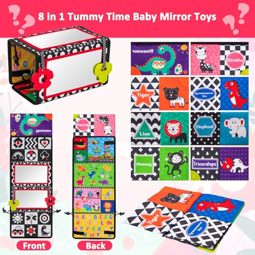 Zosenyer Baby Spiegel, Montessori Kontrast Spielzeug Baby ab 0 3 6 9 Monate, Sensorik Spielzeug Kann Aktivität und Spiele Fördern Neugeborene