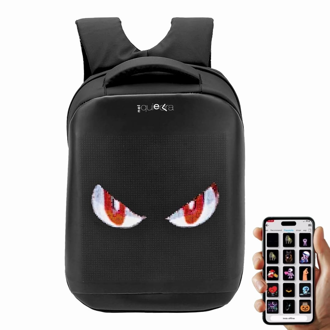 Zaino LED Zaino Porta PC - Laptop. Ideale per: Moto, Scuola, Viaggi e Tempo Libero - Impermeabile