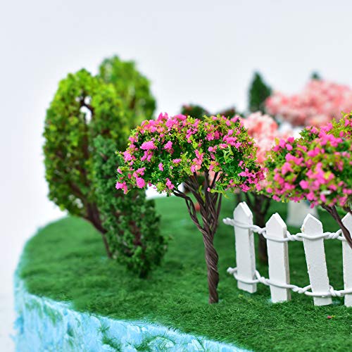 Huianer Miniature Fairy Garden Tree Plant Ornament, Miniature Dollhouse Pots Decor Moss Micro Landscape Diy Craft Garden Ornament 12 Pcs #TOP5