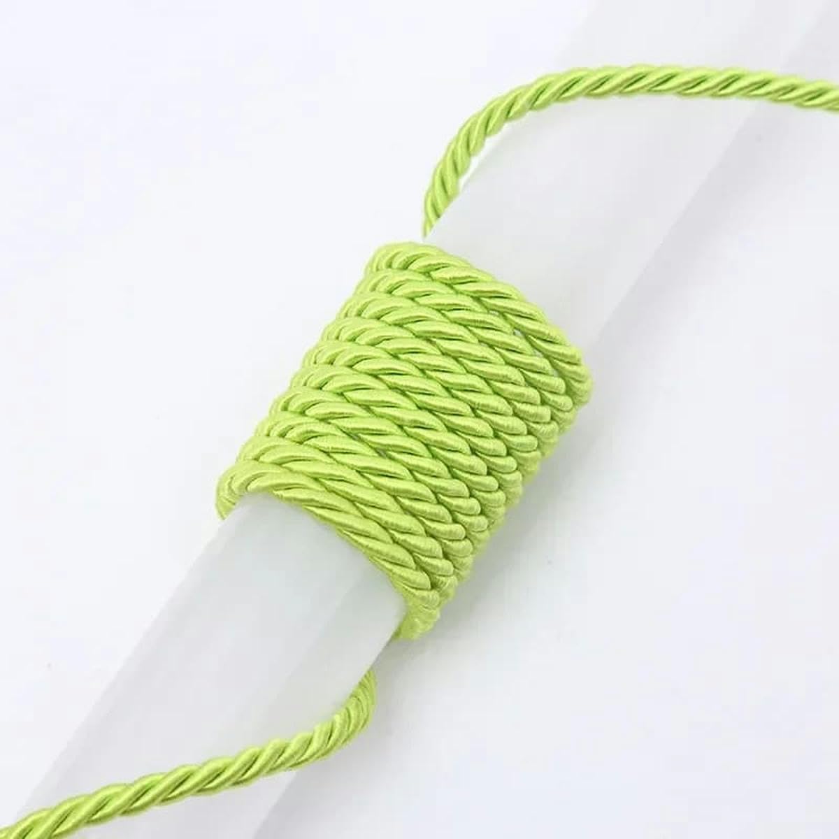 Macrame Rope Twisted String,5mm 3-Ply Braided Polyester Cord Multicolor 5M 10M For DIY Craft Decor(Green 5mm,10Meter)
