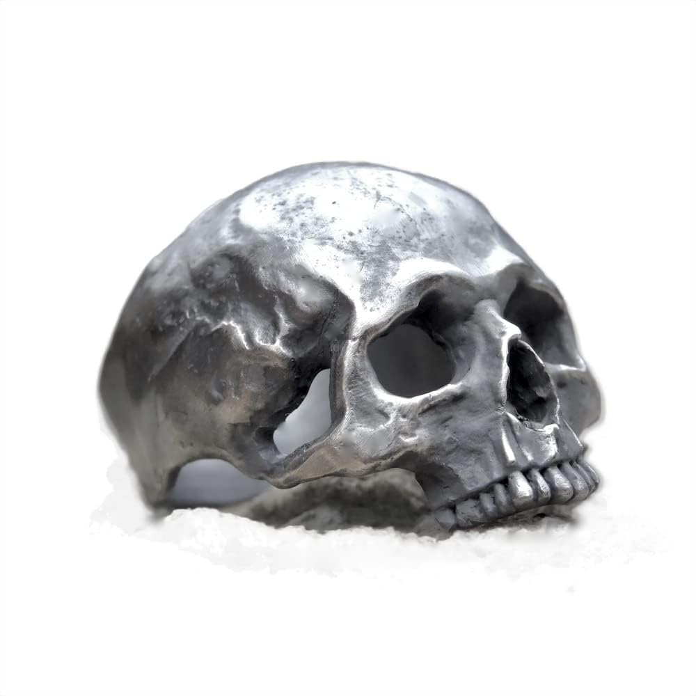 New Skull Ring Half Jaw Sterling Silver 925 Handmade Jewelry