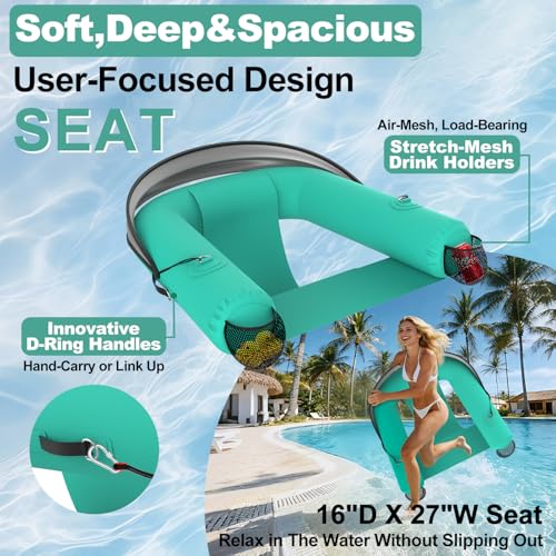 Image of Pool Float with Canopy Adult|UPF50+ Float with Shade|Pool Chair for Lake