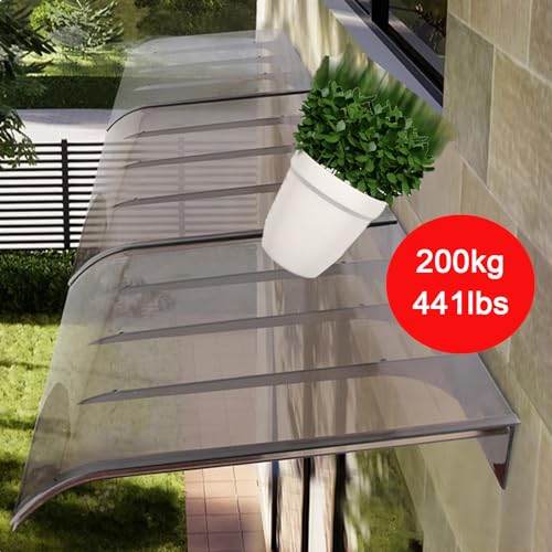 Abri de terrasse en polycarbonate durable marron 40x240 cm design moderne architectural