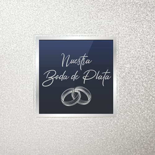 Libro de firmas para bodas de plata: Para recuerdos de invitados para aniversario boda de plata 25 años casados, Regalo o detalle para aniversario de pareja. Portada Plateada. Español