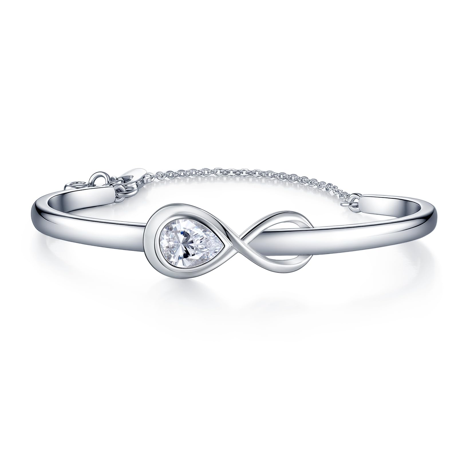 Pulsera Brazalete Abierto de Mujer Bañado en Oro 18K Circonita Joyería para Mujer Novia Madre Hija Esposa Hermana Regalo de Cumpleaños Aniversario San Valentín Navidad