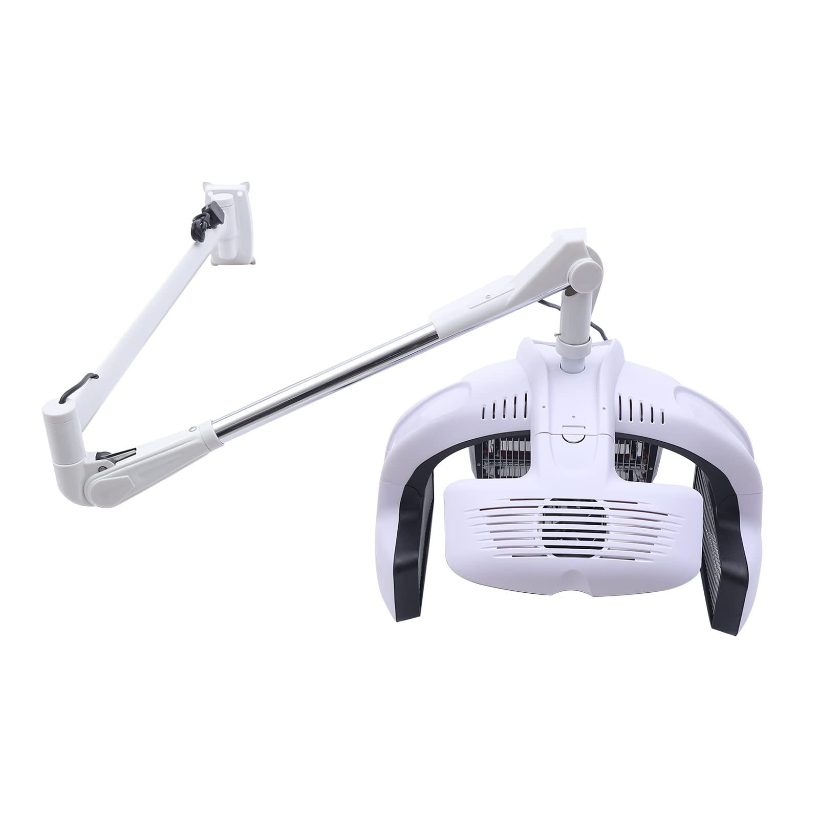 Professional Infrared Hairdryer Wall Mount Hairdressing Dryer Hair Color Processor Salon Hood 5Heating Discs & 360°Rotate Equipment Adjustable Temperature for Hairdressers Beauty Stores (1500W White)