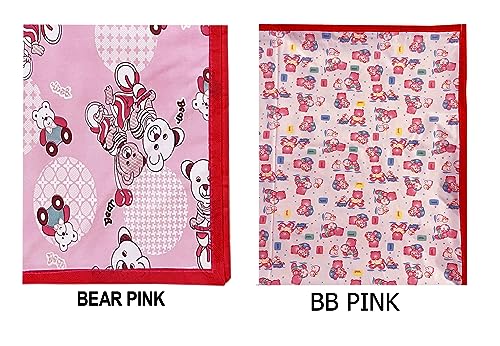 Image of EcoSoft Plastic Sheet,PVC Sheet for Kids,Rubber Sheet for Babies,Bed Wetting Protector(90 x 135 cm) (Pink Bear & Pink BB)