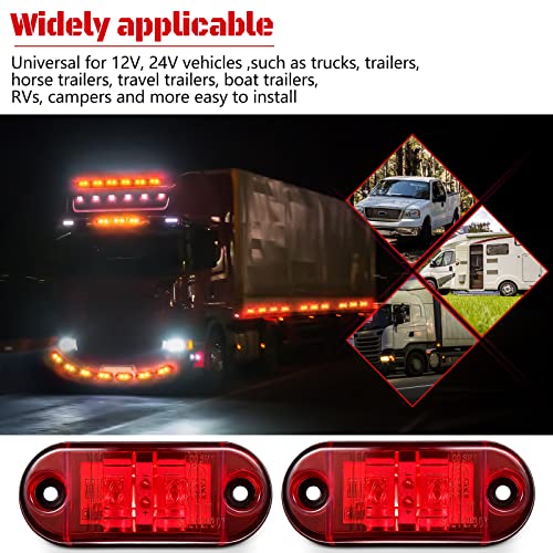 Image of Tallew 10 Pcs 2.5 Inch LED Trailer Side Marker Lights, Red