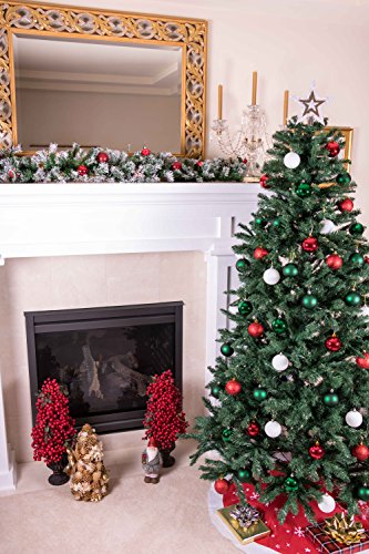 Estrella de 5 puntas de plástico resistente para coronar el árbol de Navidad plateada de 20cm 7