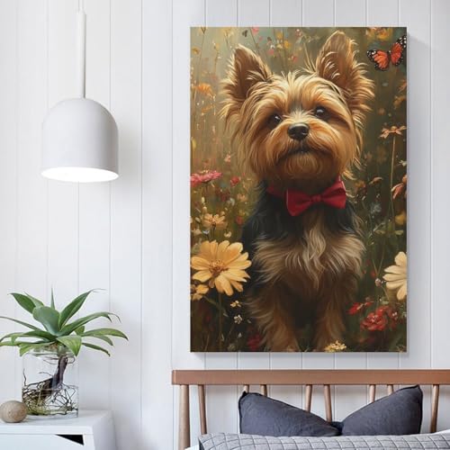 Impression Yorkshire Terrier cadeau idéal décoration murale 50x75cm