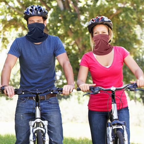 Image of Geyoga 6 Pcs Summer UV Protection Cooling Neck Gaiter Scarf Face Clothing Neck Gaiter Mask Sunscreen Breathable Bandana