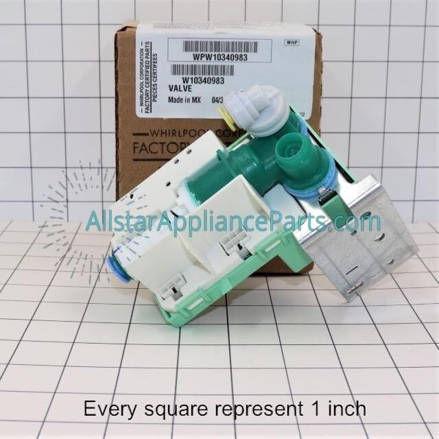 Válvula de entrada de agua para máquina de hielo WPW10340983 miniatura 2