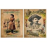 Buffalo Bill's - Wild West Reproduction - Art Prints - Two 11' x 14' Unframed - Unique Wall Decor -...