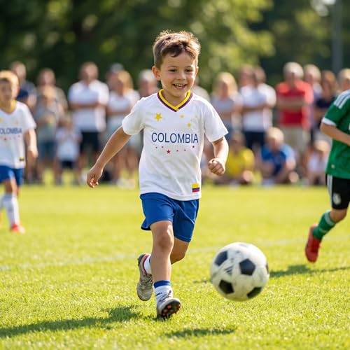 Image of Unisex Kids Soccer Jersey and Shorts Kit 2-Piece Set Boys Girls Football Outfits for Little Athlete 2-14 Years