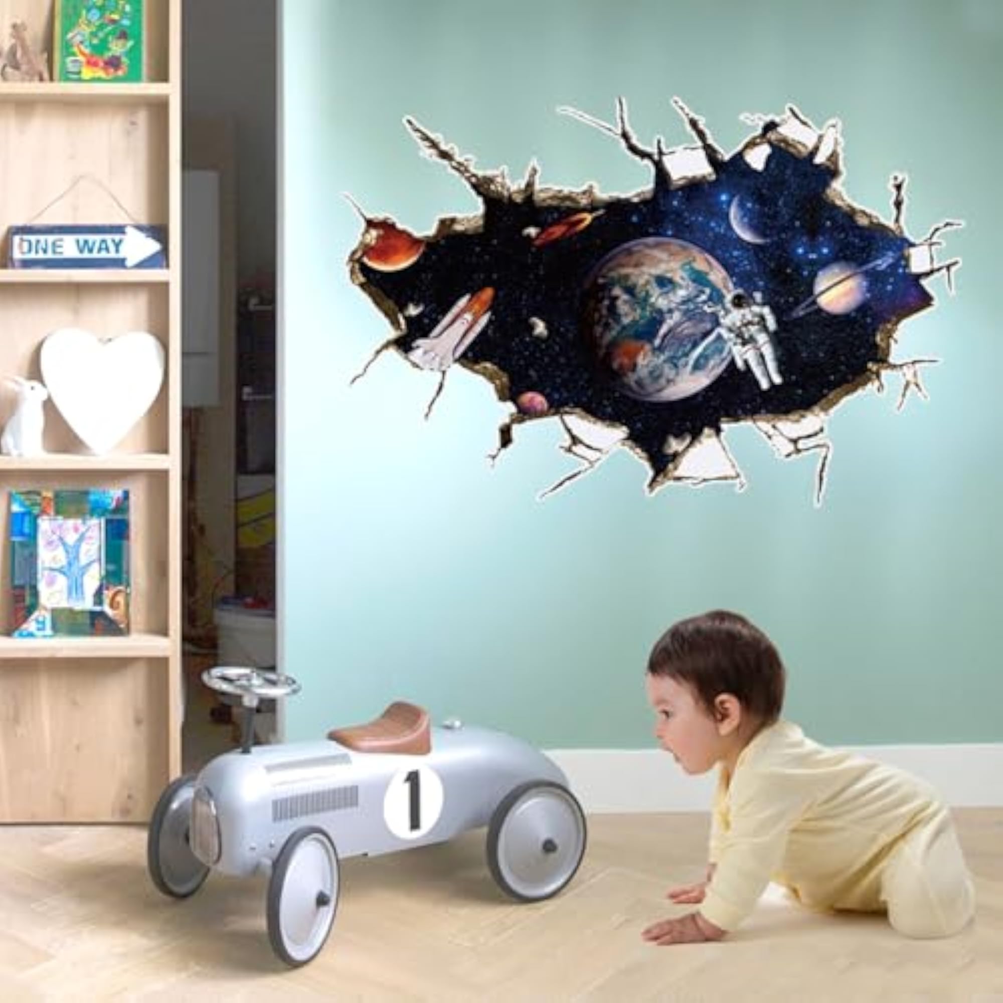 3D Outer Space Astronauts Wall Sticker for Home