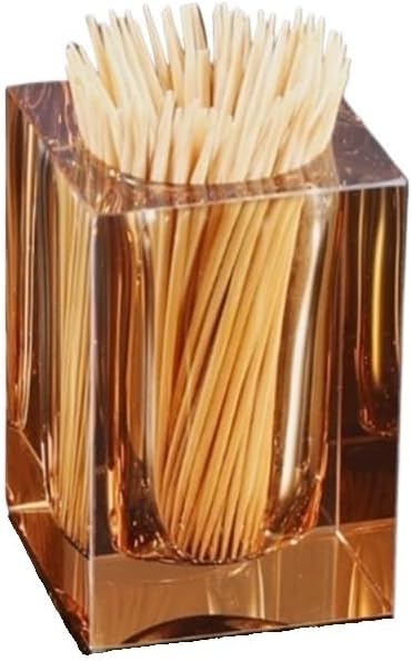 Creative Crystal Glass Toothpick Dispenser, Transparent Toothpick Holder, Domestic Toothpick Box, Storage Box for Cotton Buds, Toothpicks for Appetizers, A 4 x 4 x 6 cm