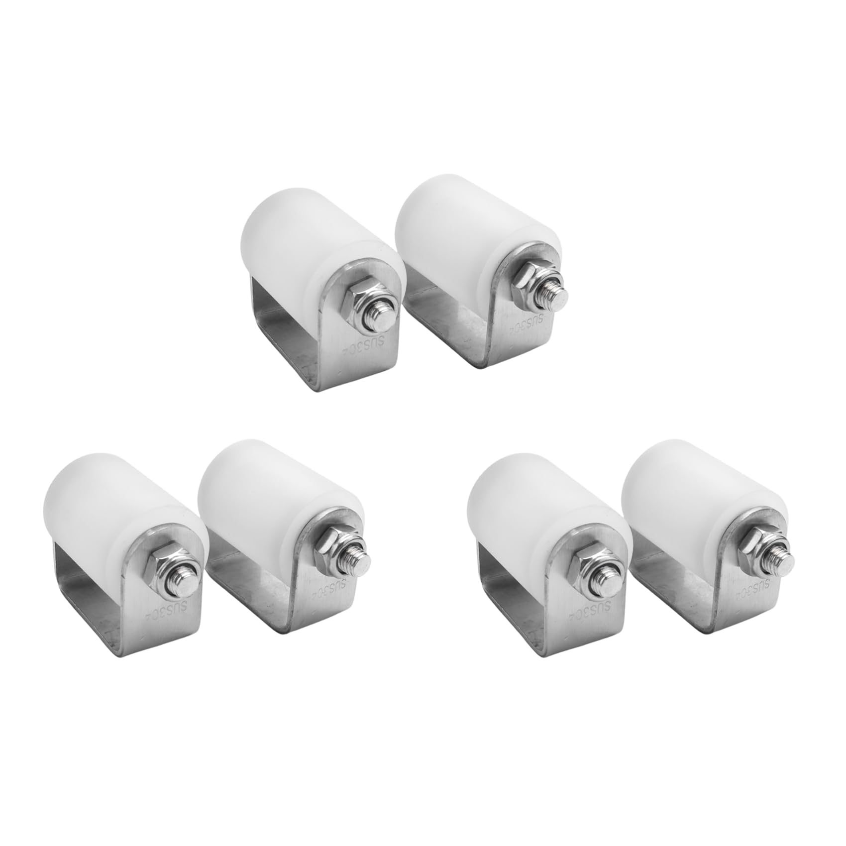 Jnchdghwa White 6Pcs Slide Gate Guide Roller 3 Inches Hard Nylon Sliding Rolling Guider Heavy Duty Ball Bearing Side Roller