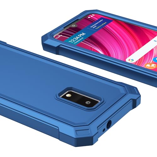 Aulzaju for BLU View 4 Case with Screen Protector,Blu View 4 Phone Case Front Back Full Body Protective Soft TPU Bumper Raised Corner Edge Military Grade Shockproof Cover for BLU View4 B135DL Blue - Thumbnail 6