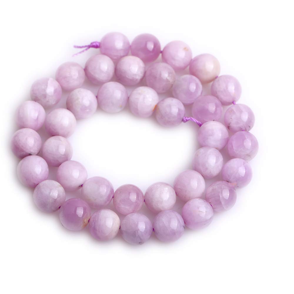 JOE FOREMAN Lot de 38 à 40 perles rondes en pierre semi-précieuse de 10 mm pour la fabrication de bijoux et les loisirs créatifs Violet 38,1 cm