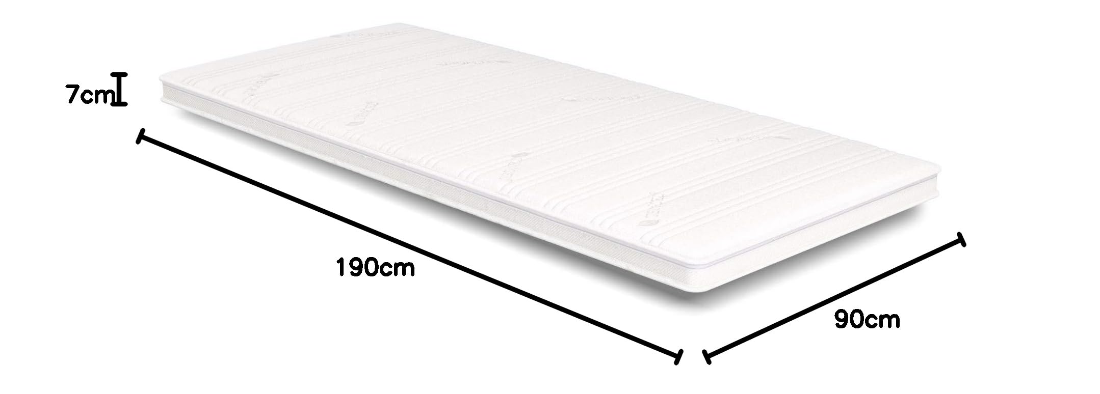 Visco Topper 90 x 190 cm (BxL) - Tencel 3D - Suave - Altura 7 cm - OEKOTEX - RG 50 kg/m³ - Fabricado en Alemania