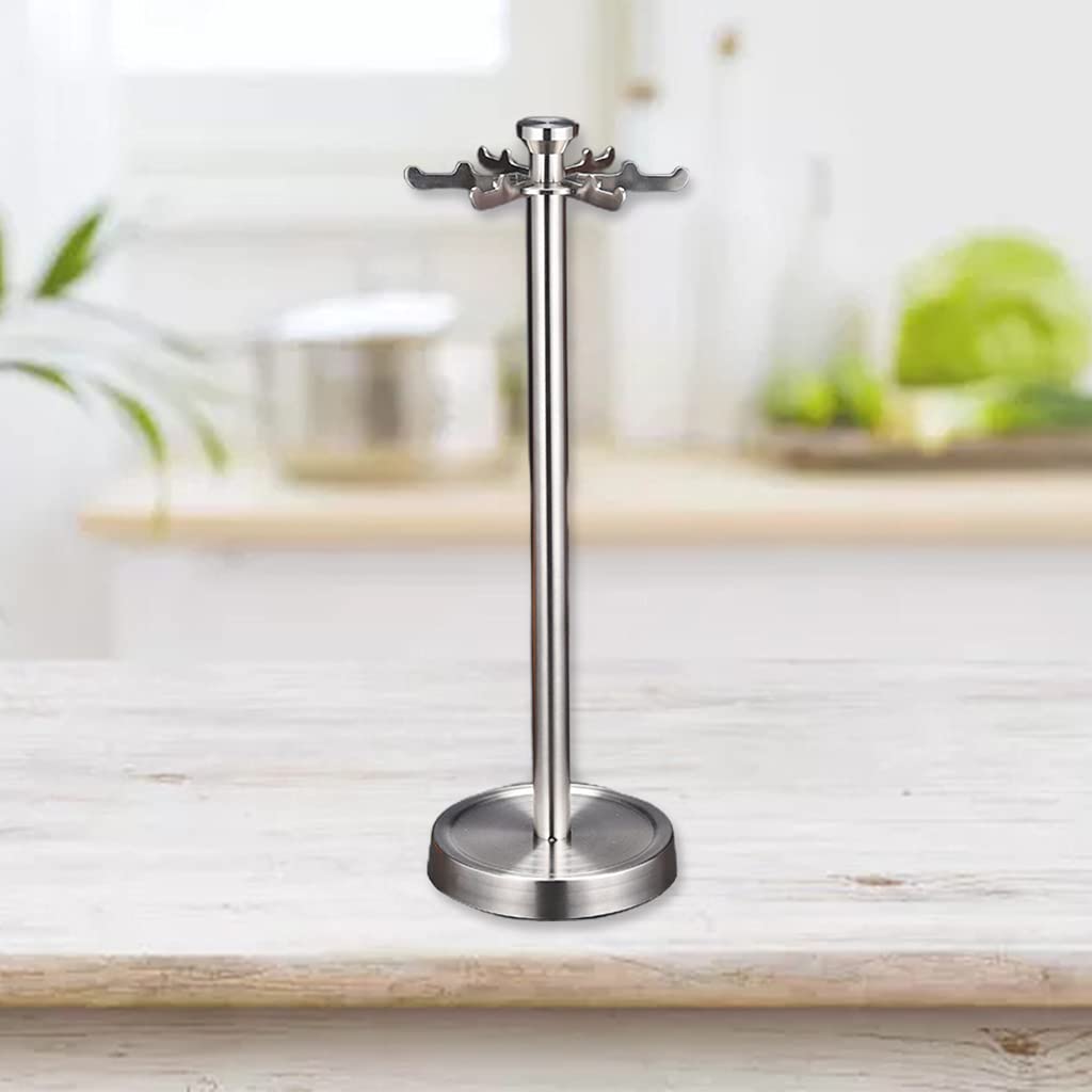 Edelstahl Küchenhelfer Halter 360 Grad drehbar mit 6 Haken zum Aufhängen von Löffeln