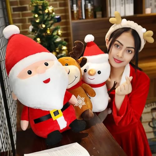 Image of Snowman Soft Toy 28cm - Soft Plush Stuffed Toy for Kids & Girlfriend, Soft Toy for Kids - Birthday Gift for Girls, Plush Toy Big Cuddly Hugging Bear, Gifts for Christmas Day