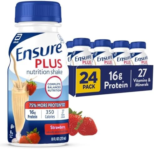 Ensure Plus Strawberry Nutrition Shake, 24 Pack