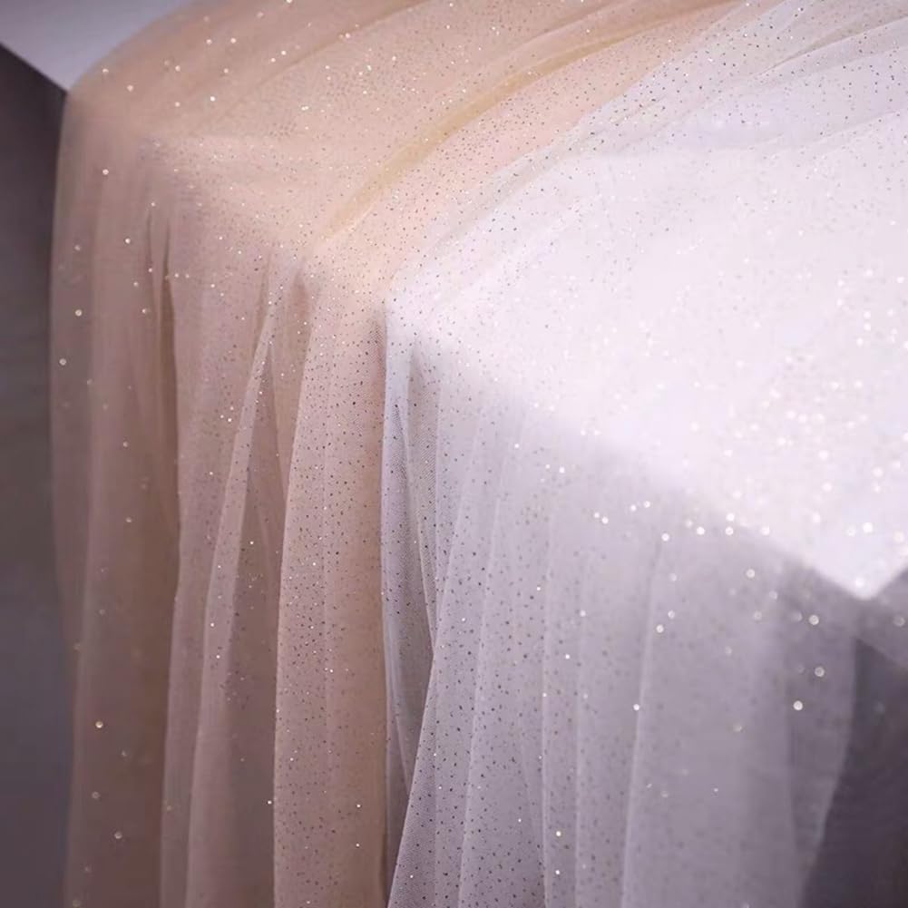 Tela De Tul Brillante De 10 Yardas Con Brillo, Tul Con Brillos Para Vestido, Tela De Malla Tipo