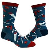 Funny Tools Crew Socks for Men – Novelty Work Socks with Power Tool Print – Gift for Carpenters, Mechanics, Plumbers & Electricians – Comfortable Cotton Blend for DIY & Construction Workers