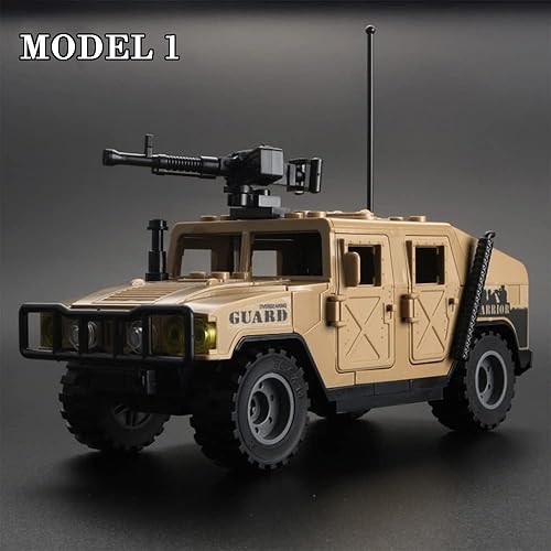 Miniatura 3 de Ulanlan Juegos de bloques de construcción de vehículos militares, 4 en 1, kit de construcción de camiones del ejército, vehículos militares,