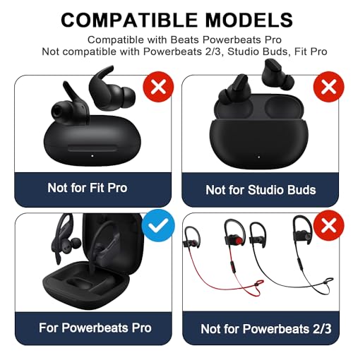 Replacement Silicone Ear Tips Earbuds Buds Set Compatible with Beats by dr dre Powerbeats Pro Wireless Earphones (White) - Image 2