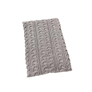 Aran Crafts Irish Cable Knitted Heavyweight Cold Weather Scarf 10″x64″ (100% Merino Wool)