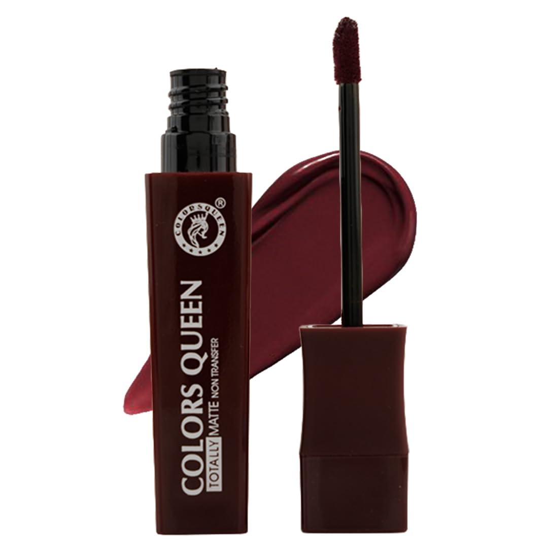 Colors Queen Totally Matte Liquid Lipstick | Intense Color Payoff, Lightweight & Comfortable, One Swipe Application | Long Lasting, Non Transfer Liquid Lipstick for Women (03 - Deep Maroon, 7.5g)-image-40