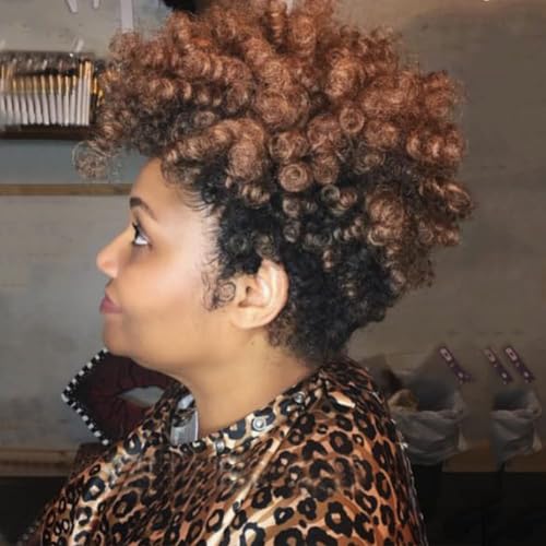QUEENTAS 5 Paquets Passion Twist Hair Bouclés Crochet Cheveux Jamaïcain Bounce Kanekalon Toni Carrie Boucles Crochet Tresses Extensions de Cheveux (6 mm Noir...