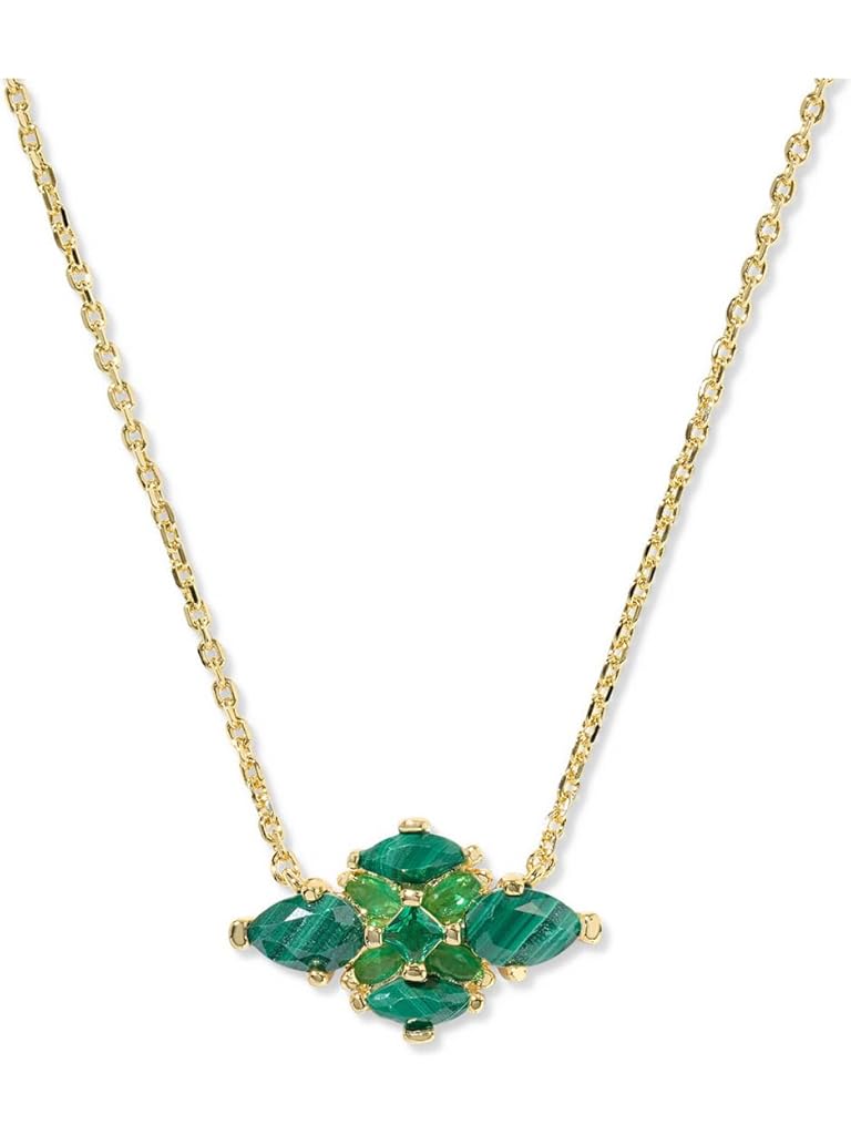 Green Kendra Scott Abbie Crystal Short Pendant Necklace