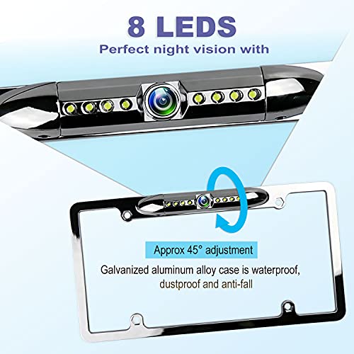 License Plate Backup Camera, Jpp Front/Rear View Camera 170° Viewing Angle Universal Car Reverse Camera Waterproof 8 Led Night Vision Vehicle Reverse Camera #TOP1