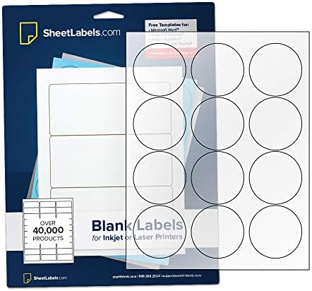 2.5" Clear Round Labels, Inkjet or Laser Printable, Crystal Clear Gloss - 1200 Labels