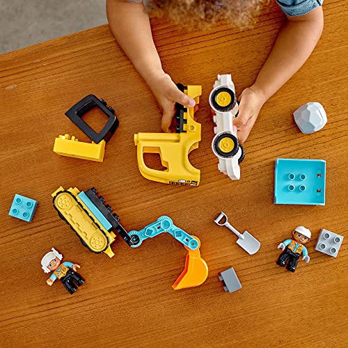 LEGO DUPLO Town Truck & Tracked Excavator Construction Vehicle 10931 Toy for Toddlers 2-4 Years Old Girls & Boys, Fine Motor Skills Development and Learning Toy - Image 4
